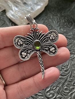 Periodot Dragonfly Stone Jewelry Crystal Pendant #86TEEaAl5MA