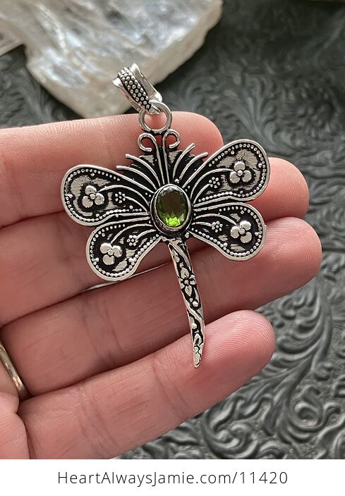 Periodot Dragonfly Stone Jewelry Crystal Pendant - #86TEEaAl5MA-1