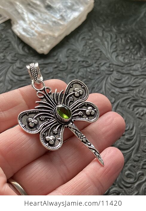 Periodot Dragonfly Stone Jewelry Crystal Pendant - #86TEEaAl5MA-2