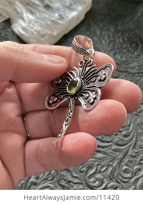 Periodot Dragonfly Stone Jewelry Crystal Pendant - #86TEEaAl5MA-3