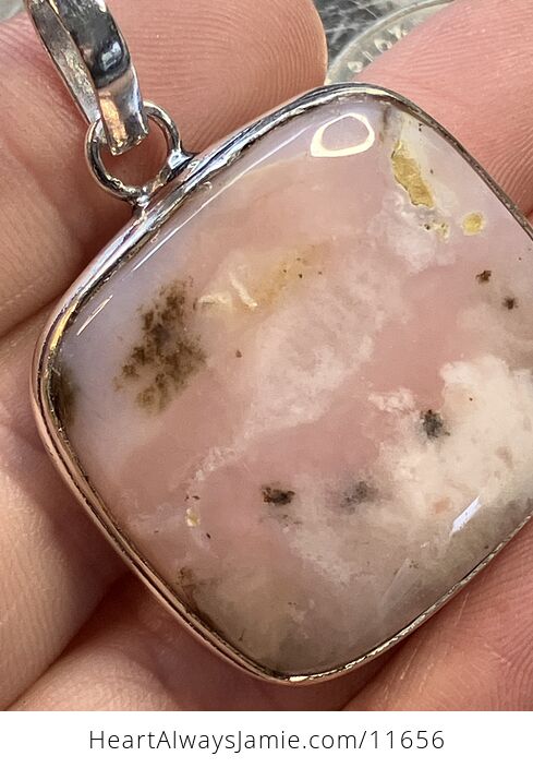 Peruvian Pink Dendritic Opal Crystal Stone Jewelry Pendant - #ko2KyYLBLxU-4