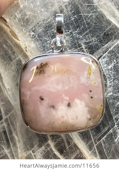 Peruvian Pink Dendritic Opal Crystal Stone Jewelry Pendant - #ko2KyYLBLxU-1