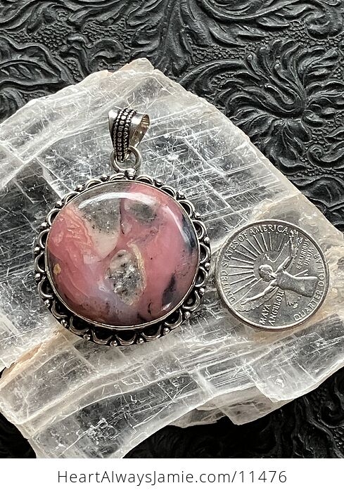 Peruvian Pink Opal Crystal Stone Jewelry Pendant - #RADu1GQKZRU-2