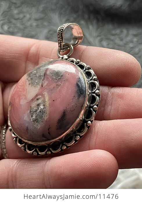 Peruvian Pink Opal Crystal Stone Jewelry Pendant - #RADu1GQKZRU-7