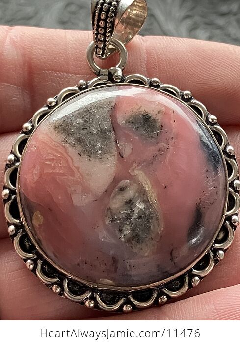 Peruvian Pink Opal Crystal Stone Jewelry Pendant - #RADu1GQKZRU-4