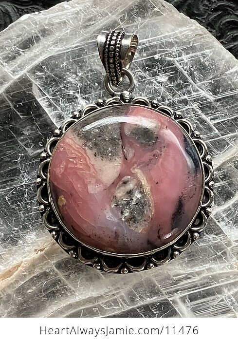 Peruvian Pink Opal Crystal Stone Jewelry Pendant - #RADu1GQKZRU-1