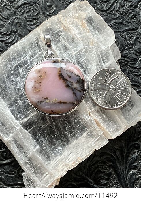 Peruvian Pink Opal Crystal Stone Jewelry Pendant - #pyMwuibAH4U-5