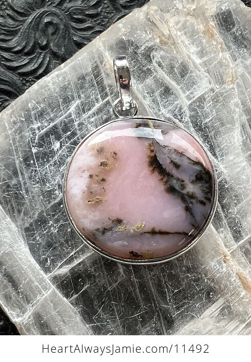 Peruvian Pink Opal Crystal Stone Jewelry Pendant - #pyMwuibAH4U-1
