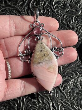 Peruvian Pink Opal Pendant Crystal Stone Jewelry #a9ouLMXH5xs