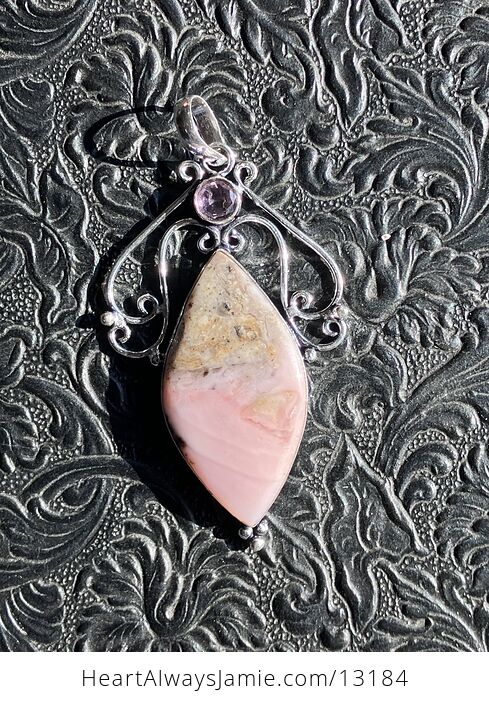 Peruvian Pink Opal Pendant Crystal Stone Jewelry - #a9ouLMXH5xs-8