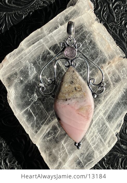 Peruvian Pink Opal Pendant Crystal Stone Jewelry - #a9ouLMXH5xs-6