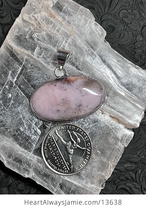 Peruvian Pink Opal Pendant Crystal Stone Jewelry - #aXZAXALUdPc-3