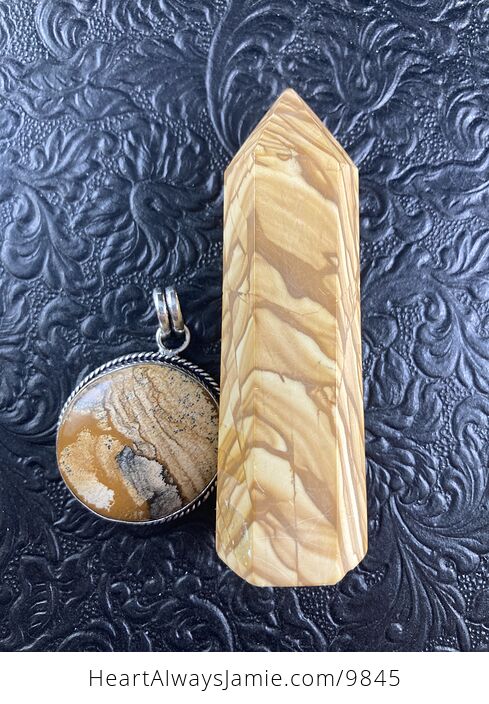 Picture Jasper Crystal Stone Jewelry Pendant and Tower Gift Set - #SsD7eqThX44-5