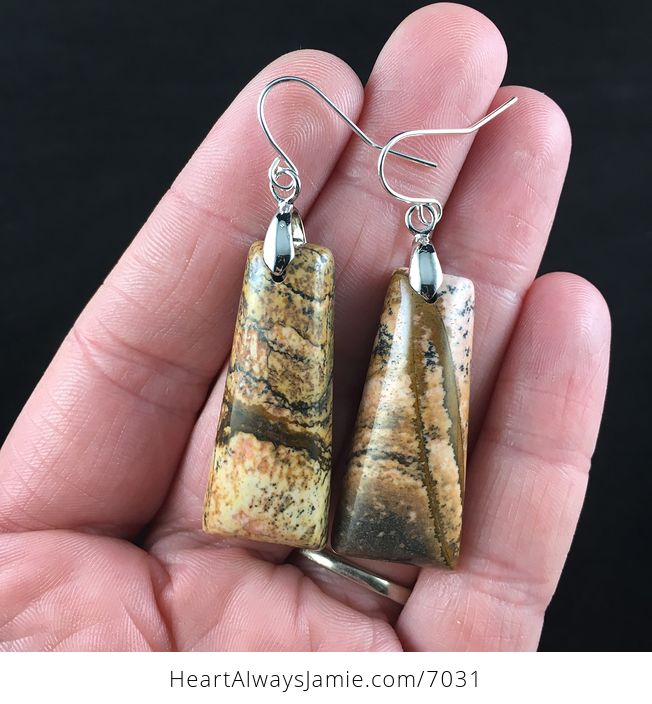 Picture Jasper Stone Jewelry Earrings - #7Wd5HPEHDlA-1
