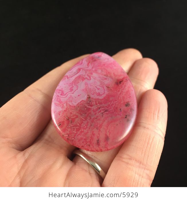 Pink Agate Stone Jewelry Pendant - #RJ6cXCKUsjA-2
