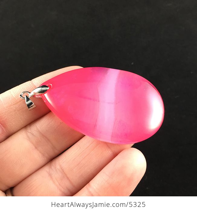 Pink Agate Stone Jewelry Pendant - #RhPFaNIM38A-4
