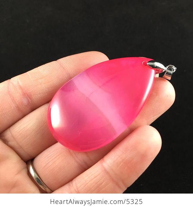 Pink Agate Stone Jewelry Pendant - #RhPFaNIM38A-3