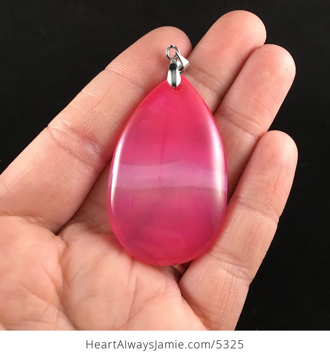 Pink Agate Stone Jewelry Pendant - #RhPFaNIM38A-1