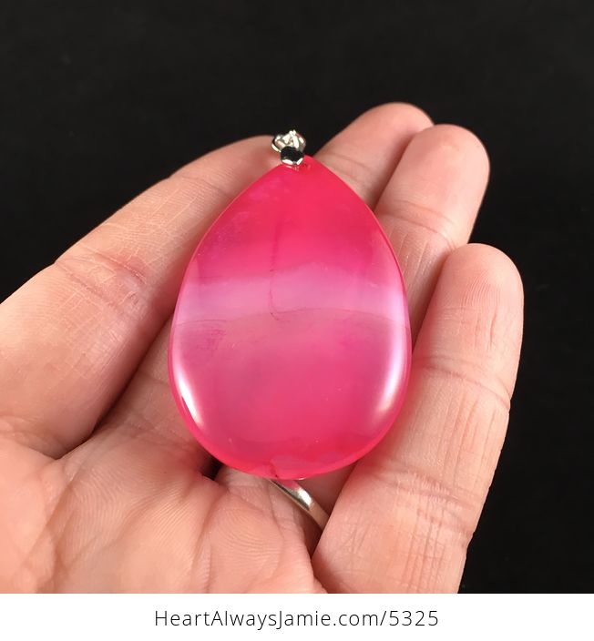 Pink Agate Stone Jewelry Pendant - #RhPFaNIM38A-2