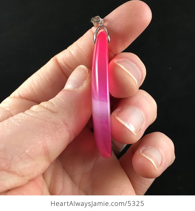 Pink Agate Stone Jewelry Pendant - #RhPFaNIM38A-5
