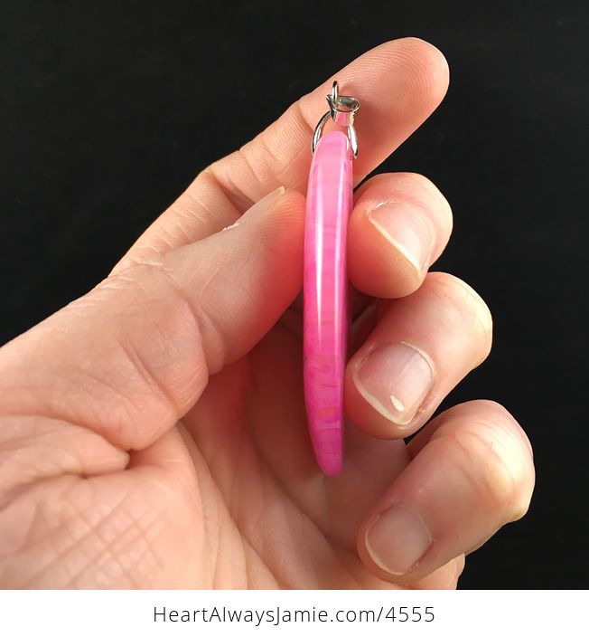 Pink Agate Stone Jewelry Pendant - #uRtFgPWoMtA-3