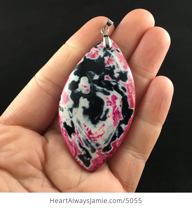 Pink and Black Stone Jewelry Pendant - #0YC1Kba6QZs-1