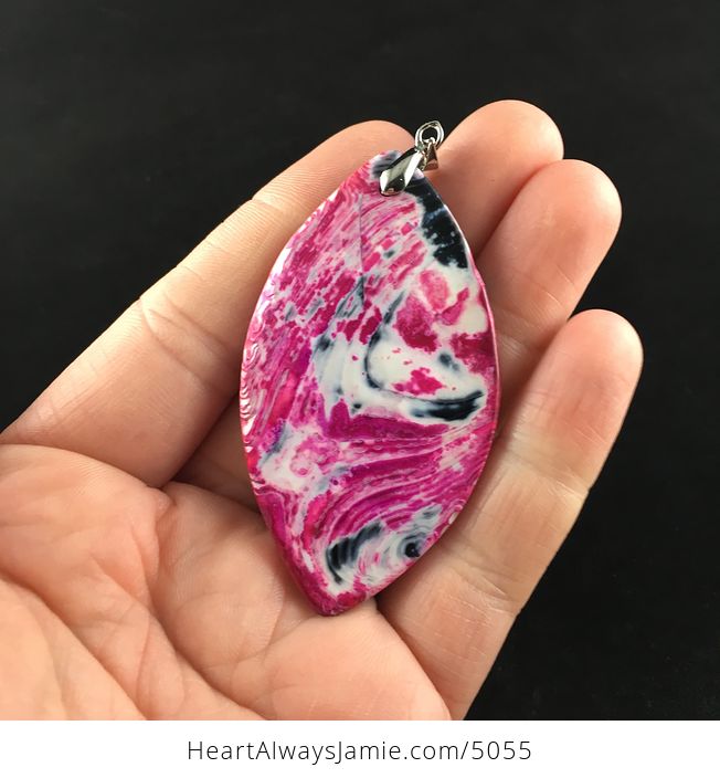 Pink and Black Stone Jewelry Pendant - #0YC1Kba6QZs-6
