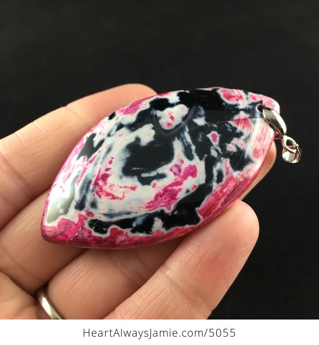 Pink and Black Stone Jewelry Pendant - #0YC1Kba6QZs-3