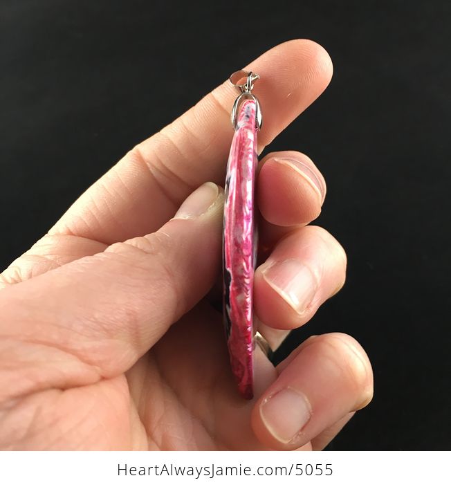 Pink and Black Stone Jewelry Pendant - #0YC1Kba6QZs-5
