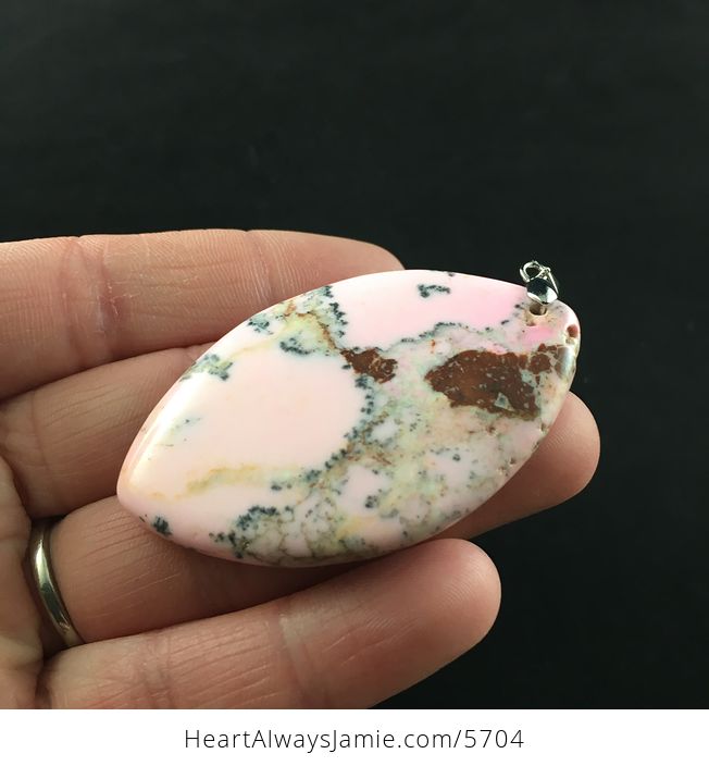 Pink and Brown Turquoise Stone Jewelry Pendant - #bPabmYyuM8U-3