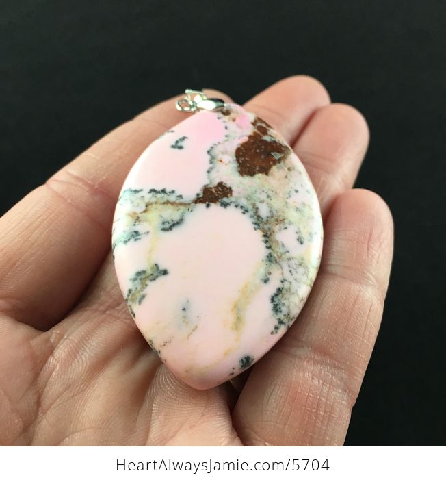 Pink and Brown Turquoise Stone Jewelry Pendant - #bPabmYyuM8U-2