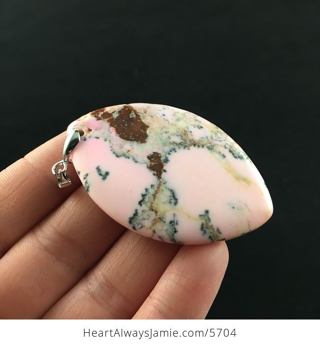 Pink and Brown Turquoise Stone Jewelry Pendant - #bPabmYyuM8U-4