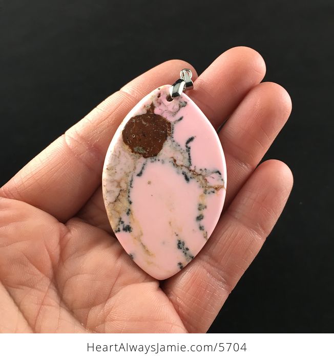 Pink and Brown Turquoise Stone Jewelry Pendant - #bPabmYyuM8U-6