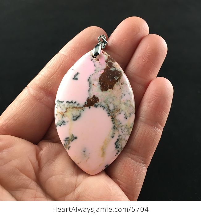 Pink and Brown Turquoise Stone Jewelry Pendant - #bPabmYyuM8U-1