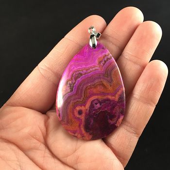 Pink and Orange Crazy Lace Agate Stone Jewelry Pendant #Z5N2s0HbMkY