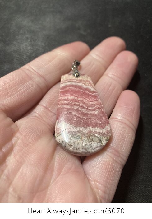 Pink Argentina Rhodochrosite Stone Jewelry Pendant - #L4KQl2hSbwo-4