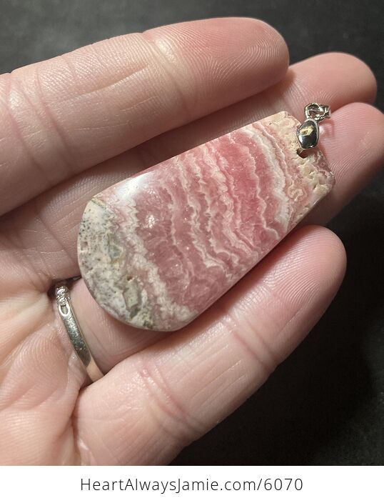 Pink Argentina Rhodochrosite Stone Jewelry Pendant - #L4KQl2hSbwo-3