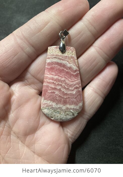 Pink Argentina Rhodochrosite Stone Jewelry Pendant - #L4KQl2hSbwo-1