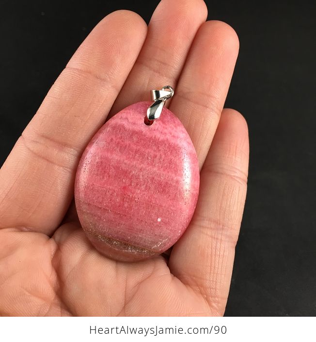 Pink Argentina Rhodochrosite Stone Pendant - #TuTV3BWnViA-1