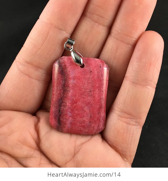 Pink Argentine Rhodochrosite Stone Pendant - #Puq2oQvEEqg-1