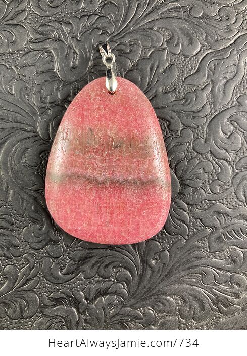 Pink Argentine Rhodochrosite Stone Pendant - #yOCC5FL0Dj0-1