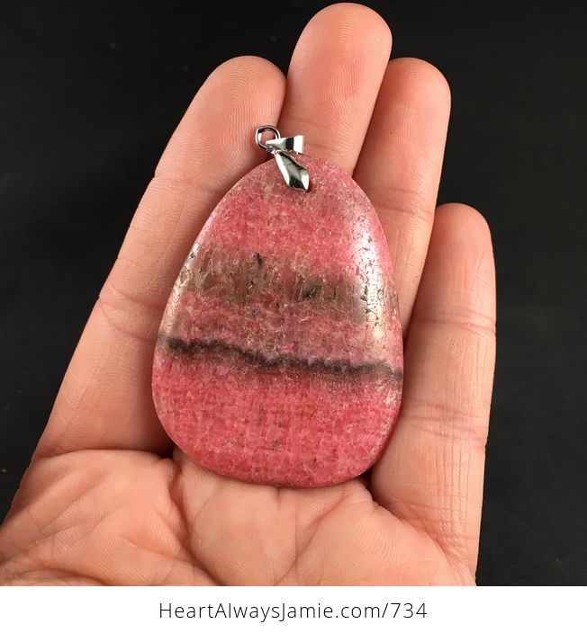 Pink Argentine Rhodochrosite Stone Pendant Necklace - #yOCC5FL0Dj0-4