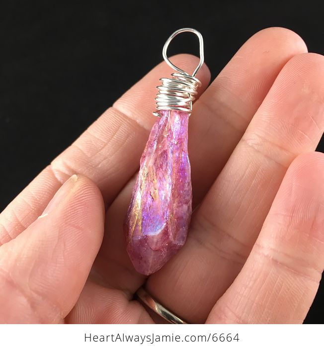 Pink Aurora Borealis Ab Crystal Agate Stone Pendant Necklace - #wOJeT5zOFOM-2