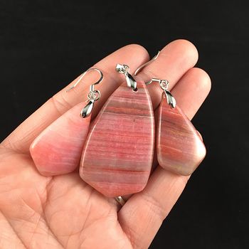Pink Calcite Stone Earring and Pendant Jewelry Set #yMZK7WlAiVA