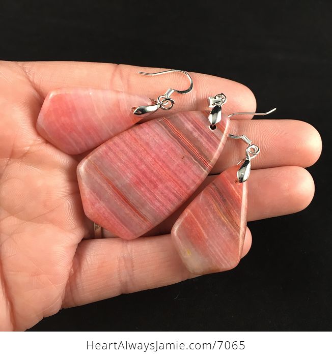 Pink Calcite Stone Earring and Pendant Jewelry Set - #yMZK7WlAiVA-3