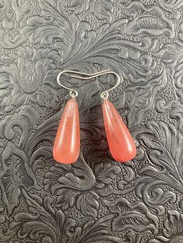 Pink Cherry Quartz Stone Jewelry Earrings #GbkT2u9GoMs