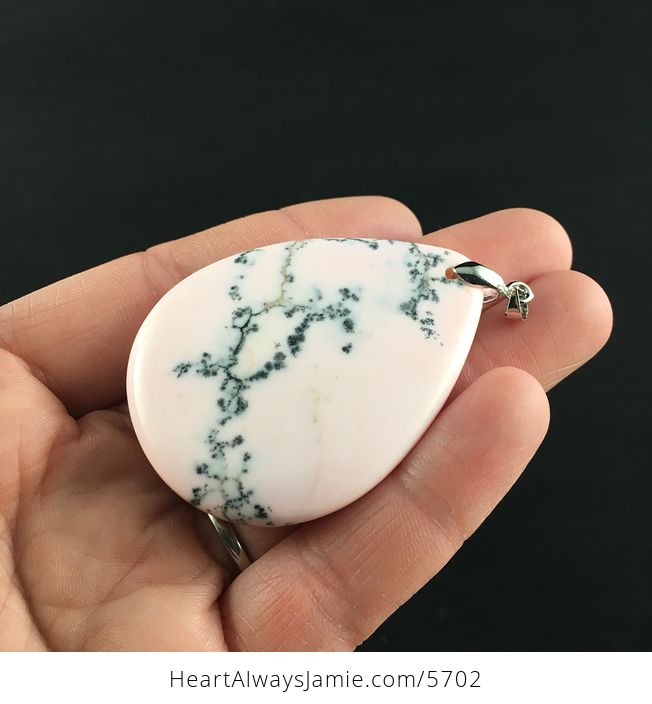 Pink Color Treated Dendritic Opal Stone Jewelry Pendant - #kalIs1CLCsM-2