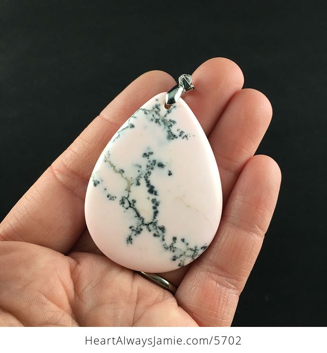 Pink Color Treated Dendritic Opal Stone Jewelry Pendant - #kalIs1CLCsM-1