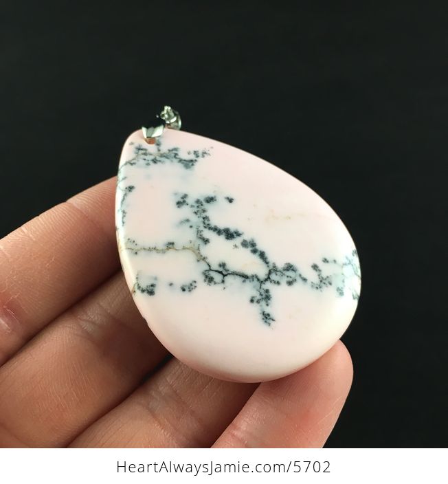 Pink Color Treated Dendritic Opal Stone Jewelry Pendant - #kalIs1CLCsM-3