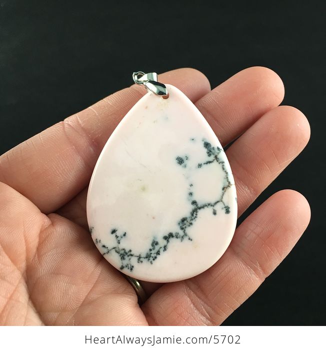 Pink Color Treated Dendritic Opal Stone Jewelry Pendant - #kalIs1CLCsM-5